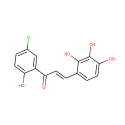 O=C(/C=C/c1ccc(O)c(O)c1O)c1cc(Cl)ccc1O ZINC000098082922