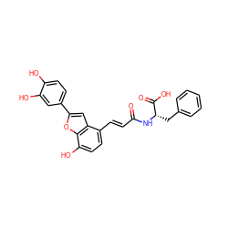 O=C(/C=C/c1ccc(O)c2oc(-c3ccc(O)c(O)c3)cc12)N[C@@H](Cc1ccccc1)C(=O)O ZINC001772590326