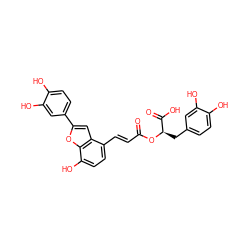 O=C(/C=C/c1ccc(O)c2oc(-c3ccc(O)c(O)c3)cc12)O[C@H](Cc1ccc(O)c(O)c1)C(=O)O ZINC000014690026