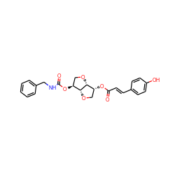 O=C(/C=C/c1ccc(O)cc1)O[C@@H]1CO[C@@H]2[C@@H](OC(=O)NCc3ccccc3)CO[C@H]12 ZINC000042891085