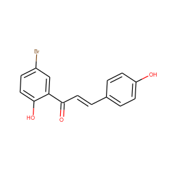 O=C(/C=C/c1ccc(O)cc1)c1cc(Br)ccc1O ZINC000005569198