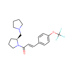 O=C(/C=C/c1ccc(OC(F)(F)F)cc1)N1CCC[C@H]1CN1CCCC1 ZINC000036188097