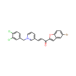 O=C(/C=C/c1ccc[n+](Cc2ccc(Cl)c(Cl)c2)c1)c1cc2cc(Br)ccc2o1 ZINC000473151304