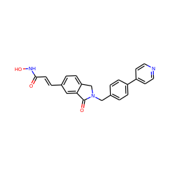 O=C(/C=C/c1ccc2c(c1)C(=O)N(Cc1ccc(-c3ccncc3)cc1)C2)NO ZINC000028951913