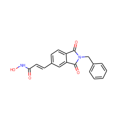 O=C(/C=C/c1ccc2c(c1)C(=O)N(Cc1ccccc1)C2=O)NO ZINC000028527909