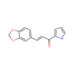 O=C(/C=C/c1ccc2c(c1)OCO2)c1ccc[nH]1 ZINC000004651434