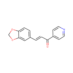 O=C(/C=C/c1ccc2c(c1)OCO2)c1ccncc1 ZINC000016310385