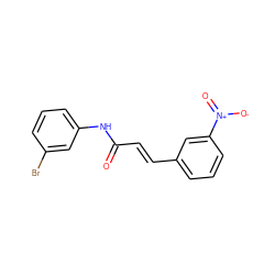 O=C(/C=C/c1cccc([N+](=O)[O-])c1)Nc1cccc(Br)c1 ZINC000000129370