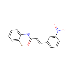 O=C(/C=C/c1cccc([N+](=O)[O-])c1)Nc1ccccc1Br ZINC000000514179