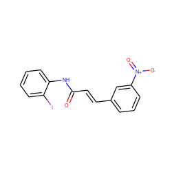 O=C(/C=C/c1cccc([N+](=O)[O-])c1)Nc1ccccc1I ZINC000003173423