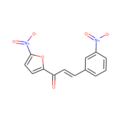 O=C(/C=C/c1cccc([N+](=O)[O-])c1)c1ccc([N+](=O)[O-])o1 ZINC000005428703