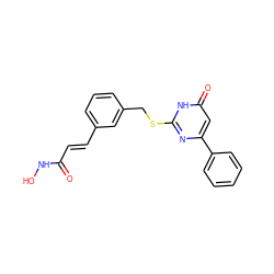 O=C(/C=C/c1cccc(CSc2nc(-c3ccccc3)cc(=O)[nH]2)c1)NO ZINC000035050430