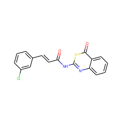 O=C(/C=C/c1cccc(Cl)c1)Nc1nc2ccccc2c(=O)s1 ZINC000096905819