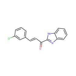 O=C(/C=C/c1cccc(Cl)c1)c1nc2ccccc2[nH]1 ZINC000007037140