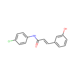 O=C(/C=C/c1cccc(O)c1)Nc1ccc(Cl)cc1 ZINC000095589974