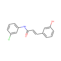 O=C(/C=C/c1cccc(O)c1)Nc1cccc(Cl)c1 ZINC000072118271