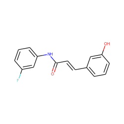 O=C(/C=C/c1cccc(O)c1)Nc1cccc(F)c1 ZINC000095591036