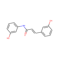 O=C(/C=C/c1cccc(O)c1)Nc1cccc(O)c1 ZINC000095589850