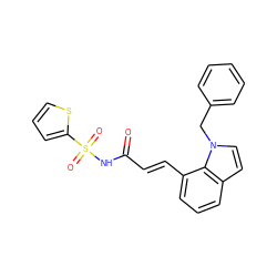 O=C(/C=C/c1cccc2ccn(Cc3ccccc3)c12)NS(=O)(=O)c1cccs1 ZINC000045245689