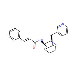 O=C(/C=C/c1ccccc1)N[C@@H]1C2CCN(CC2)[C@@H]1Cc1cccnc1 ZINC000028523980