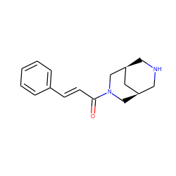 O=C(/C=C/c1ccccc1)N1C[C@@H]2CNC[C@@H](C2)C1 ZINC000103257387