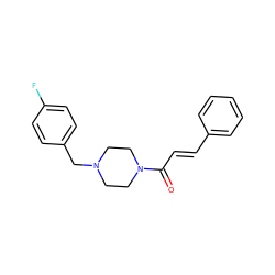 O=C(/C=C/c1ccccc1)N1CCN(Cc2ccc(F)cc2)CC1 ZINC000019608297