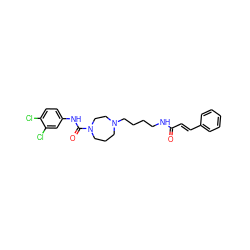 O=C(/C=C/c1ccccc1)NCCCCN1CCCN(C(=O)Nc2ccc(Cl)c(Cl)c2)CC1 ZINC000036177561