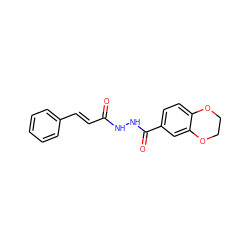 O=C(/C=C/c1ccccc1)NNC(=O)c1ccc2c(c1)OCCO2 ZINC000053723057