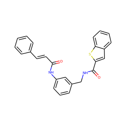 O=C(/C=C/c1ccccc1)Nc1cccc(CNC(=O)c2cc3ccccc3s2)c1 ZINC001772657528