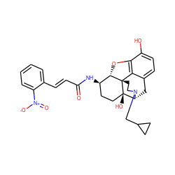 O=C(/C=C/c1ccccc1[N+](=O)[O-])N[C@@H]1CC[C@@]2(O)[C@H]3Cc4ccc(O)c5c4[C@@]2(CCN3CC2CC2)[C@H]1O5 ZINC000044306823