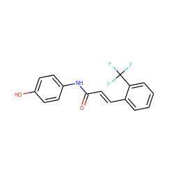 O=C(/C=C/c1ccccc1C(F)(F)F)Nc1ccc(O)cc1 ZINC000473135735