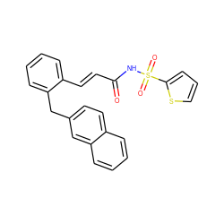 O=C(/C=C/c1ccccc1Cc1ccc2ccccc2c1)NS(=O)(=O)c1cccs1 ZINC000034047260