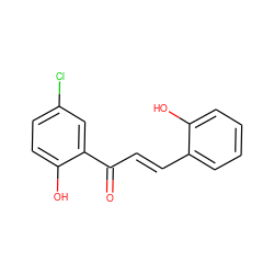 O=C(/C=C/c1ccccc1O)c1cc(Cl)ccc1O ZINC000039023373