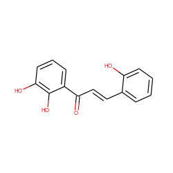 O=C(/C=C/c1ccccc1O)c1cccc(O)c1O ZINC000095574668