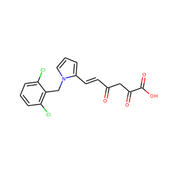 O=C(/C=C/c1cccn1Cc1c(Cl)cccc1Cl)CC(=O)C(=O)O ZINC000103290204