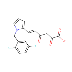 O=C(/C=C/c1cccn1Cc1cc(F)ccc1F)CC(=O)C(=O)O ZINC000103295934