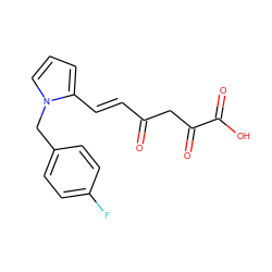 O=C(/C=C/c1cccn1Cc1ccc(F)cc1)CC(=O)C(=O)O ZINC000029467399