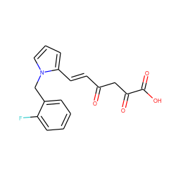 O=C(/C=C/c1cccn1Cc1ccccc1F)CC(=O)C(=O)O ZINC000033818786