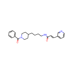 O=C(/C=C/c1cccnc1)NCCCCC1CCN(C(=O)c2ccccc2)CC1 ZINC000003828115