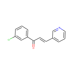 O=C(/C=C/c1cccnc1)c1cccc(Cl)c1 ZINC000007586955