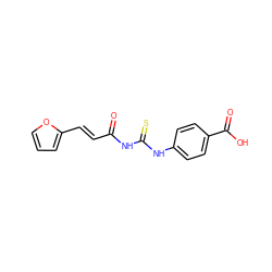 O=C(/C=C/c1ccco1)NC(=S)Nc1ccc(C(=O)O)cc1 ZINC000000547210