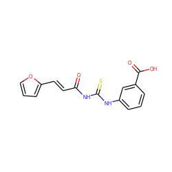 O=C(/C=C/c1ccco1)NC(=S)Nc1cccc(C(=O)O)c1 ZINC000000377276