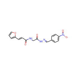 O=C(/C=C/c1ccco1)NCC(=O)N/N=C/c1ccc([N+](=O)[O-])cc1 ZINC000001922129