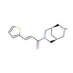 O=C(/C=C/c1cccs1)N1C[C@@H]2CNC[C@@H](C2)C1 ZINC000103257415