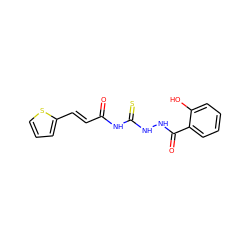 O=C(/C=C/c1cccs1)NC(=S)NNC(=O)c1ccccc1O ZINC000004950591