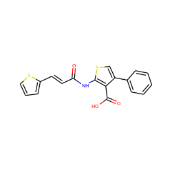 O=C(/C=C/c1cccs1)Nc1scc(-c2ccccc2)c1C(=O)O ZINC000000934495