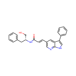 O=C(/C=C/c1cnc2[nH]cc(-c3ccccc3)c2c1)N[C@@H](CO)Cc1ccccc1 ZINC001772616501