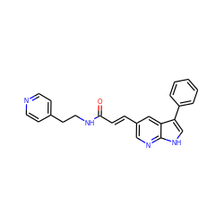 O=C(/C=C/c1cnc2[nH]cc(-c3ccccc3)c2c1)NCCc1ccncc1 ZINC001772628175