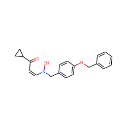 O=C(/C=C\N(O)Cc1ccc(OCc2ccccc2)cc1)C1CC1 ZINC000100642404