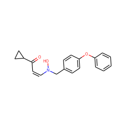 O=C(/C=C\N(O)Cc1ccc(Oc2ccccc2)cc1)C1CC1 ZINC000036241747